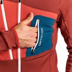 Ortovox Fleece Grid Jacke Herren Clay Orange -Günstiges Berggeist Geschäft 56662206228e Ortovox Fleece Jkt M orange