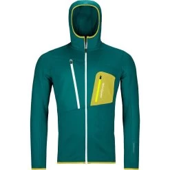 Ortovox Fleece Grid Hoody Herren Pacific Green