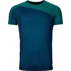 Ortovox 170 Cool Horizontal T-Shirt Herren Petrol Blue Blend