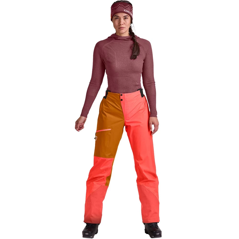 Ortovox 3L Ortler Hardshellhose Damen Coral 2 Ortovox 3L Ortler Hardshellhose Damen Coral – Bild 2