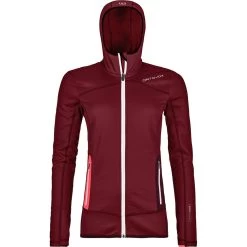 Ortovox Fleece Hoody Fleecejacke Damen Dark Blood