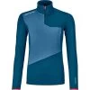 Ortovox Fleece Light Zip Neck Pullover Damen Petrol Blue