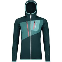 Ortovox Fleece Grid Hoody Damen Dark Pacific